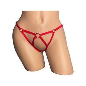 Crotchless cage thong